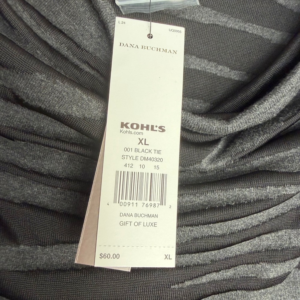 Dana Buchman Signature Zebra Print Cowl Neck Sweater XL Grey Black Y2K Animal - Picture 9 of 10